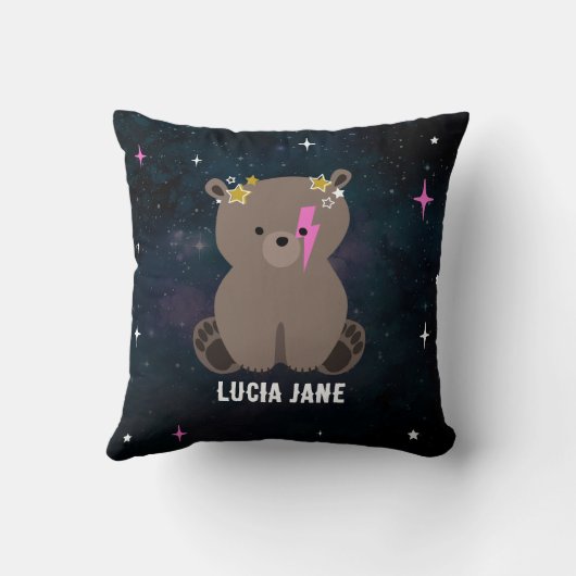 Kosmische welp wild een roze meisje kinderkamer kussen (Achterkant)