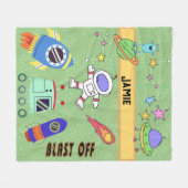 Kosmische wereld gepersonaliseerde fleece deken (Voorkant (Horizontaal))