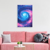 Kosmische Wervelwind: Roze & Blau Singulariteit Pr Canvas Afdruk (Insitu (Woonkamer))
