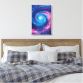 Kosmische Wervelwind: Roze & Blau Singulariteit Pr Canvas Afdruk (Insitu (Slaapkamer))