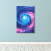 Kosmische Wervelwind: Roze & Blau Singulariteit Pr Canvas Afdruk (Insitu (Houten vloer))