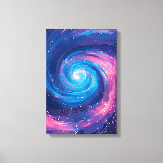 Kosmische Wervelwind: Roze & Blau Singulariteit Pr Canvas Afdruk