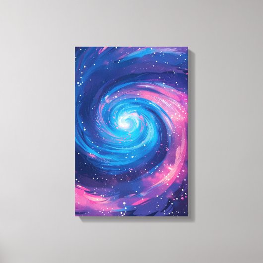 Kosmische Wervelwind: Roze & Blau Singulariteit Pr Canvas Afdruk (Voorkant)