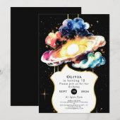 Kosmische Whimsy Space Verjaardag Kaart (Voorkant / Achterkant)