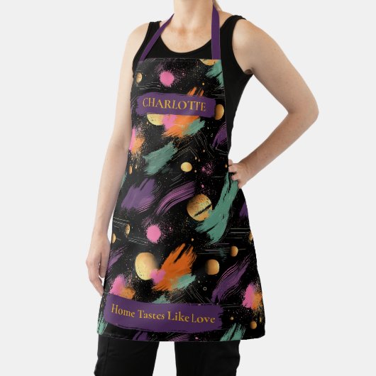 Kosmische Winter Abstract Schort met aangepaste na (Insitu)