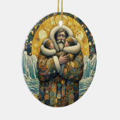 Kosmische winterwarmte keramisch ornament (Rechts)