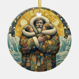 Kosmische winterwarmte keramisch ornament