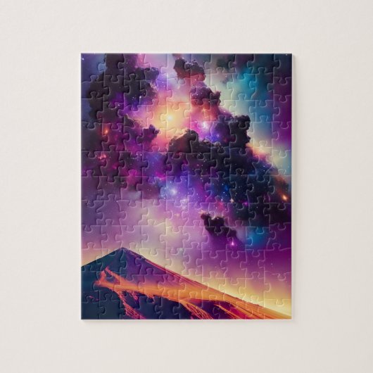 Kosmische woestijn onder astronomisch landschap in legpuzzel (Verticaal)