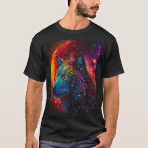 Kosmische Wolf, Galaxy Spirit Animal Fantasy Space T-shirt