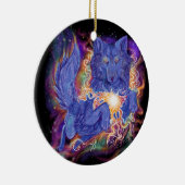 Kosmische Wolf Keramisch Ornament (Rechts)