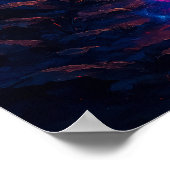 Kosmische Wolf met Galaxy Energy Fantasy Poster (Hoek)