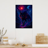 Kosmische Wolf met Galaxy Energy Fantasy Poster (Keuken)