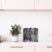 Kosmische wolf met geometrische en Abstracte detai Thermosbeker