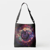 Kosmische Wolfnevel Geest Crossbody Tas (Achterkant)