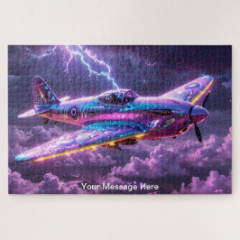 Kosmische WW2 Spitfire met levendige Neon Color Legpuzzel