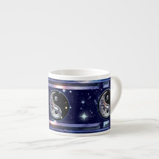 Kosmische Yin Yang Espresso Kop (Voorkant rechts)