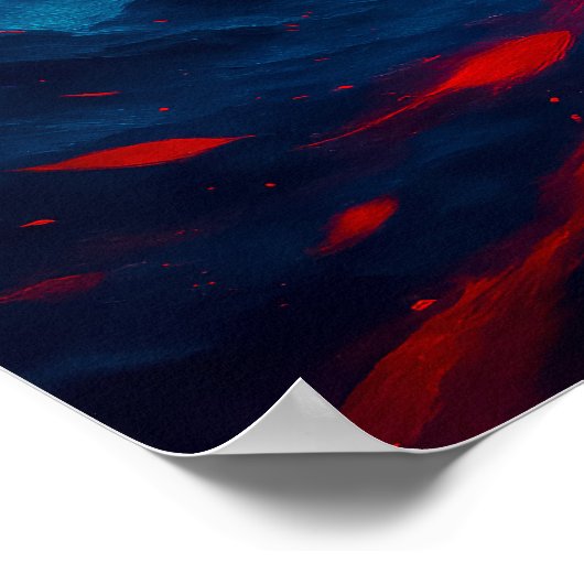 Kosmische Yin Yang met Cherry Blossoms Fantasy Poster (Hoek)