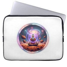 Kosmische Yogi op Mars Meditatie Kunst Laptop Sleeve