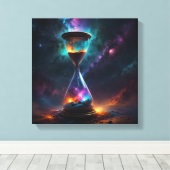 Kosmische zandlopers met sprankelende korrels canvas afdruk (Insitu (Houten vloer))