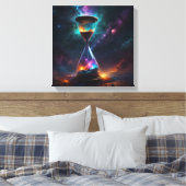 Kosmische zandlopers met sprankelende korrels canvas afdruk (Insitu (Slaapkamer))