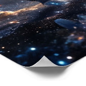 Kosmische Zebra Sterrenlichtvlaktes Poster (Hoek)