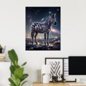 Kosmische Zebra Sterrenlichtvlaktes Poster (Thuiskantoor)