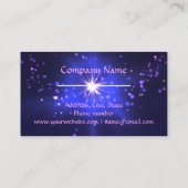 Kosmische Zen Paarse Kristal Lotus Bloem Sterren Visitekaartje (Achterkant)