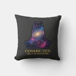 Kosmische Zen Wolf | Mediterend Galaxy Spirit Dier Kussen