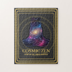 Kosmische Zen Wolf – Mediterende Galaxy Spirit Die Legpuzzel