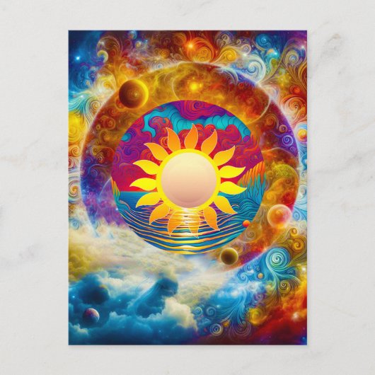 Kosmische Zon Briefkaart (Voorkant)