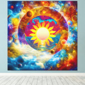 Kosmische Zon Canvas Afdruk (Insitu (Houten vloer))