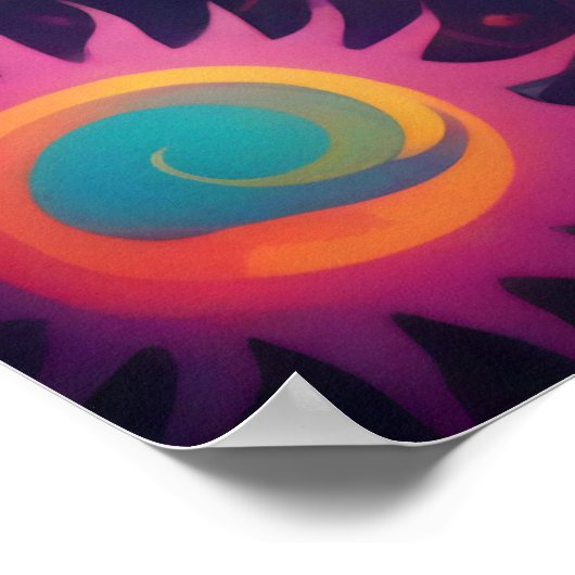 Kosmische zon: een psychedelisch tapijt poster (Hoek)