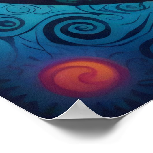 Kosmische zon: een psychedelisch tapijt poster (Hoek)