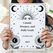 Kosmische zon en maan aangepaste naam manifestatie planner