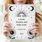 Kosmische zon en maan aangepaste naam manifestatie planner