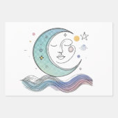 Kosmische zon en maan hemelse dromen inpakpapier vel (Voorkant 2)