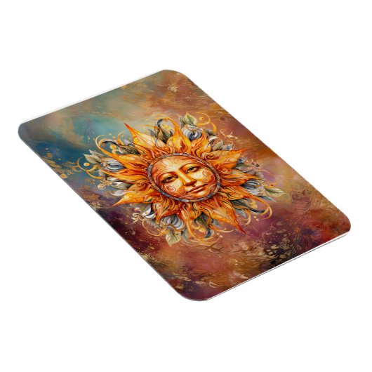 Kosmische zon gezicht digitale kunst magneet (Rechterzijde)