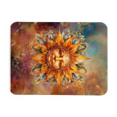 Kosmische zon gezicht digitale kunst magneet (Horizontaal)