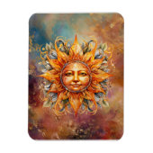 Kosmische zon gezicht digitale kunst magneet (Verticaal)