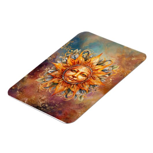 Kosmische zon gezicht digitale kunst magneet (Linkerzijde)