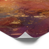 Kosmische zon gezicht digitale kunst poster (Hoek)