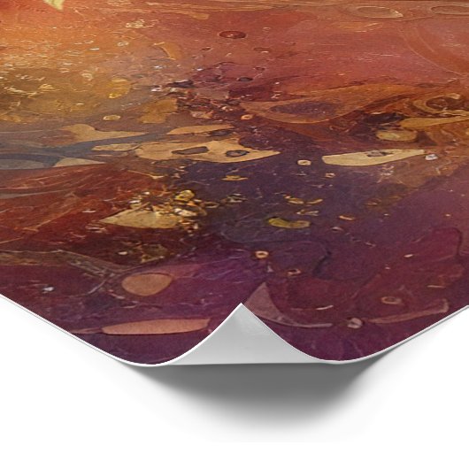 Kosmische zon gezicht digitale kunst poster (Hoek)