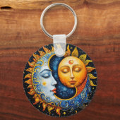 🌙 Kosmische Zon Maan Balans Charme 🌙 Sleutelhanger (Voorkant)