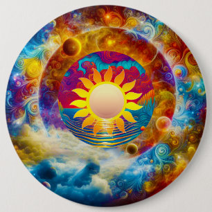 Kosmische Zon Ronde Button 6,0 Cm