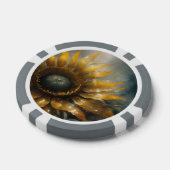Kosmische Zonnebloem - AI Fantasie Digitale Kunstp Poker Chips (Enkel)