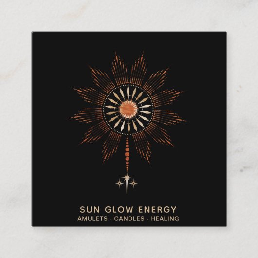 *~* Kosmische zonnestralen Energiegloed Stars Vierkante Visitekaartje (Voorkant)