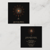 *~* Kosmische zonnestralen Energiegloed Stars Vierkante Visitekaartje (Voorkant / Achterkant)