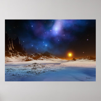 Kosmische zonsondergang poster