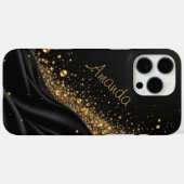 kosmische zwarte glittermantel Case-Mate iPhone case (Achterkant (horizontaal))
