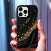 kosmische zwarte glittermantel Case-Mate iPhone case